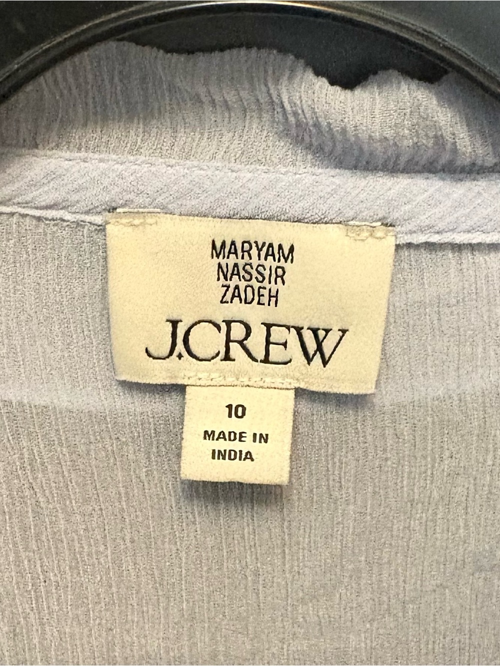 Maryam Nassir Zadeh x J. Crew Light Blue Sheer Tie-Front Silk-Chiffon Blouse - Picture 3 of 7